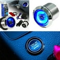 thumbnail image 2 of Universal for Car Engine Start Push Button Switch Ignition Starter Kit Blue LED Car Check Eengine Light,1 x switch 1 x harness with accessories,Black & Silver, 2 of 5