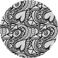 thumbnail image 1 of Ahgly Company Machine Washable Indoor Round Transitional Black Area Rugs, 4' Round, 1 of 7