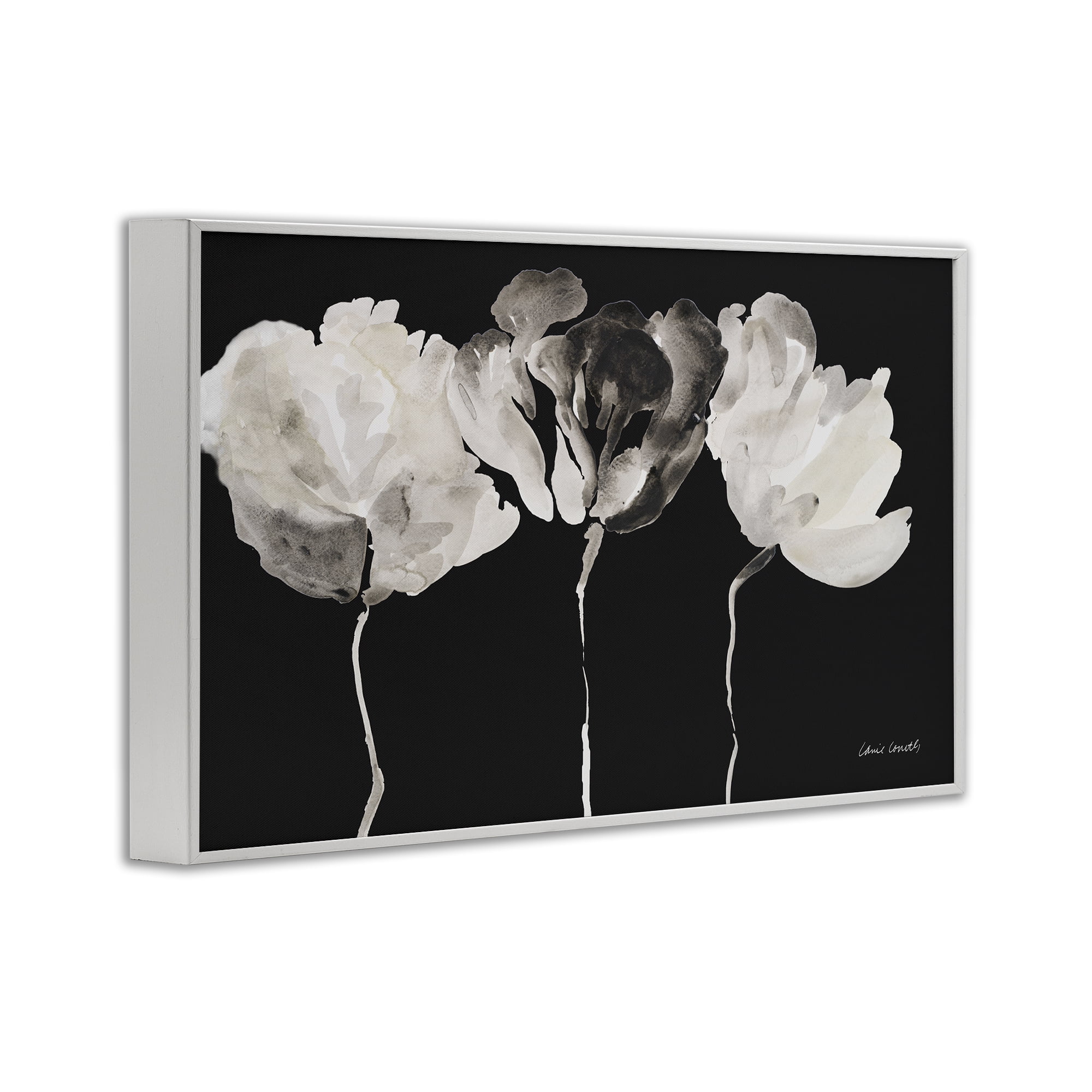 Stupell Industries Trio In Light On Black White Framed Giclee Art, design by Lanie Loreth