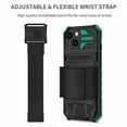 thumbnail image 3 of Dteck Detachable Sports Wristband Case for iPhone 13, Shockproof Hard PC Silicone Bumper Hybrid Kickstand Cover, Great for Hiking Biking Walking Gym Running Workout Exercise Arm Band Case (Darkgreen), 3 of 10