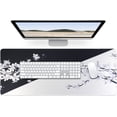 thumbnail image 2 of 11.8x31.5 Inches Large Japanese Cherry Tree Gaming Mouse Pad Mat with Stitched Edge Non-Slip Rubber Base Resilient for Office Computers Laptop Table Desk Mouse Pads Mats Accessories (X-Large), 2 of 6
