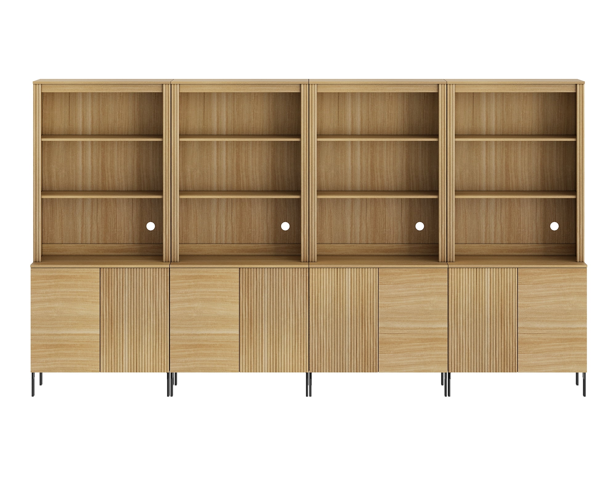 3-In-1 71" Tall Arched Kitchen Pantry Cabinet, Wood Bookcase Display Cabinet With Doors And Adjustable Shelves, Mid-Century Modern Versatile Cupboard For Dining Room, Bedroom
