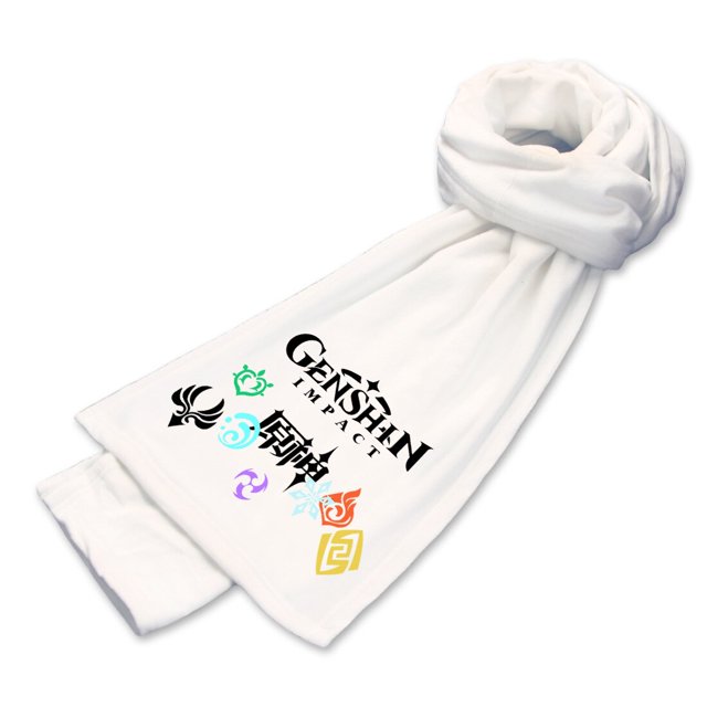 Anime Genshin Impact Ganyu Keqing Wendi Aether bufandas Cosplay otoño invierno cálido suave pañuelo para el cuello regalos de navidad 170cm-34cm Fivean unisex