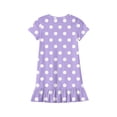 thumbnail image 3 of Abcomgle Girls Short Sleeve Dresses Casual A-Line Short Sleeve Midi Dress Polka Dot Ruffle Hem Swing Loose Sundresses with Pockets for 4-14t Kids, 3 of 4
