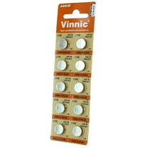 10 x Vinnic Size LR43 V386 386 AG12 L1142 Alkaline Watch Battery