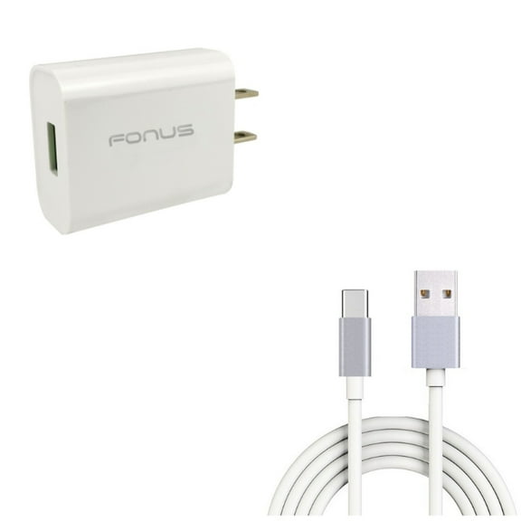 Type-C 10ft USB Cable w 18W Quick Home Charger for OnePlus 9, Nord N200 5G/N100/N10 5G, Pro Phone - Charger Cord Power Wire, USB Travel Wall K6P for OnePlus 9, Nord N200 5G/N100/N10 5G, Pro