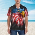 thumbnail image 2 of Fotbe Eagle Head With American Flag Hawaiian Shirt for Men Unisex Summer Beach Casual Short Sleeve Cotton Linen Button Down Shirts-XX-Large, 2 of 5