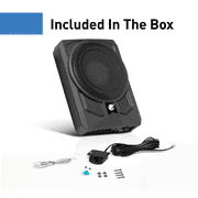 Planet Audio P10AW 10 Inch Under Seat Powered Car Audio Subwoofer - 1000 Watts Max, Low Profile, Built in Amplifier, For Truck, Boxes and Enclosures, Remote Subwoofer Control