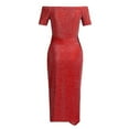 thumbnail image 5 of Rvkxad Dresses for Women 2025 Casual Summer Off Shoulder Bodycon Elegant High Split Maxi Dress Evening Party Cocktail Ruched Formal Dresses Red S, 5 of 5