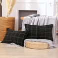thumbnail image 5 of Black Boho Plaid Lumbar Pillow Covers 12x20 Set of 2, Black and White Woven Checkered Decorative Throw Pillows 12 x 20, Modern Farmhouse Decor for Living Room Couch and Bed, 5 of 6