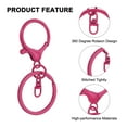 thumbnail image 3 of Uxcell Lobster Claw Clasp Hook Keychain with Swivel Trigger Clip Flat Split Keychain Ring, Rose Red, 12 Pcs, 3 of 6