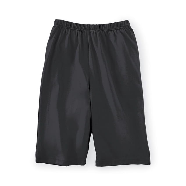 Shorts estilo bermuda con cintura elástica para mujer, color negro, talla 2X grande