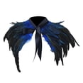 thumbnail image 3 of Bufanda de cuello tipo chal Fernando de plumas sintéticas envoltura cómoda para hombros Azul, 3 of 8