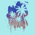 thumbnail image 2 of Junior's Lost Gods Americana Watercolor Palm Trees  Racerback Tank Top, 2 of 4