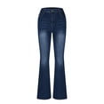 thumbnail image 5 of EaskTriop Women's Jeans Stretchy Flare Denim Pants High Waist Tummy Control Slim Fit with Flap Pocket Contrast Stitching Casual Work Pants, 5 of 6