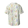 thumbnail image 5 of Uemuo Flower Rabbit Pattern Cotton Linen Short Sleeve Shirts,Casual Lightweight Button Down Shirts,Vacation Beach Summer Tops-X-Large, 5 of 7