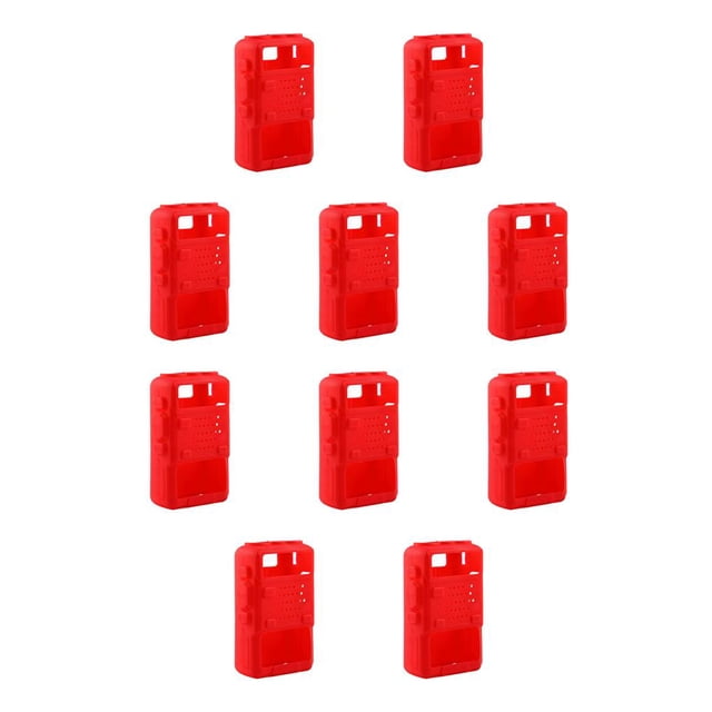 Bearachild Soft Silicone Protective Case Handheld Accessories Radio Interphone Mobile Pouch Parts Two Way Portable Rojo 10Conjunto