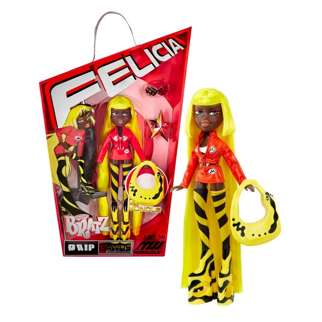 Muñeca de moda Felicia de edición especial de Bratz x Mowalola con 2 conjuntos