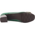 thumbnail image 6 of Ferwind Women's Square Toe Pumps Chunky Heel Two Tone Colors Slip on Adult Green  8, 6 of 6