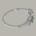 thumbnail image 4 of LBG British Made Spectacular 18k White Gold Natural Emerald Womens Statement Ring - 33 size options - Size 10.5, 4 of 6