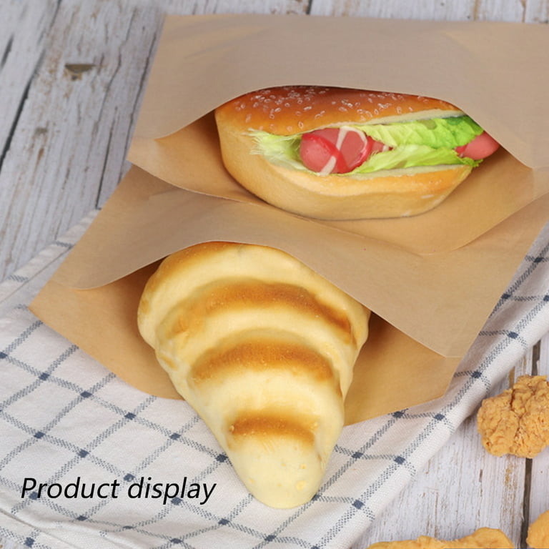 Paper Sandwich Bags 100 Pack - Biodegradable and Compostable Food Grade  Paper Bags -Kraft Paper Stock Bags for Bakery Cookies, Treats, Snacks,  Sandwiches, 