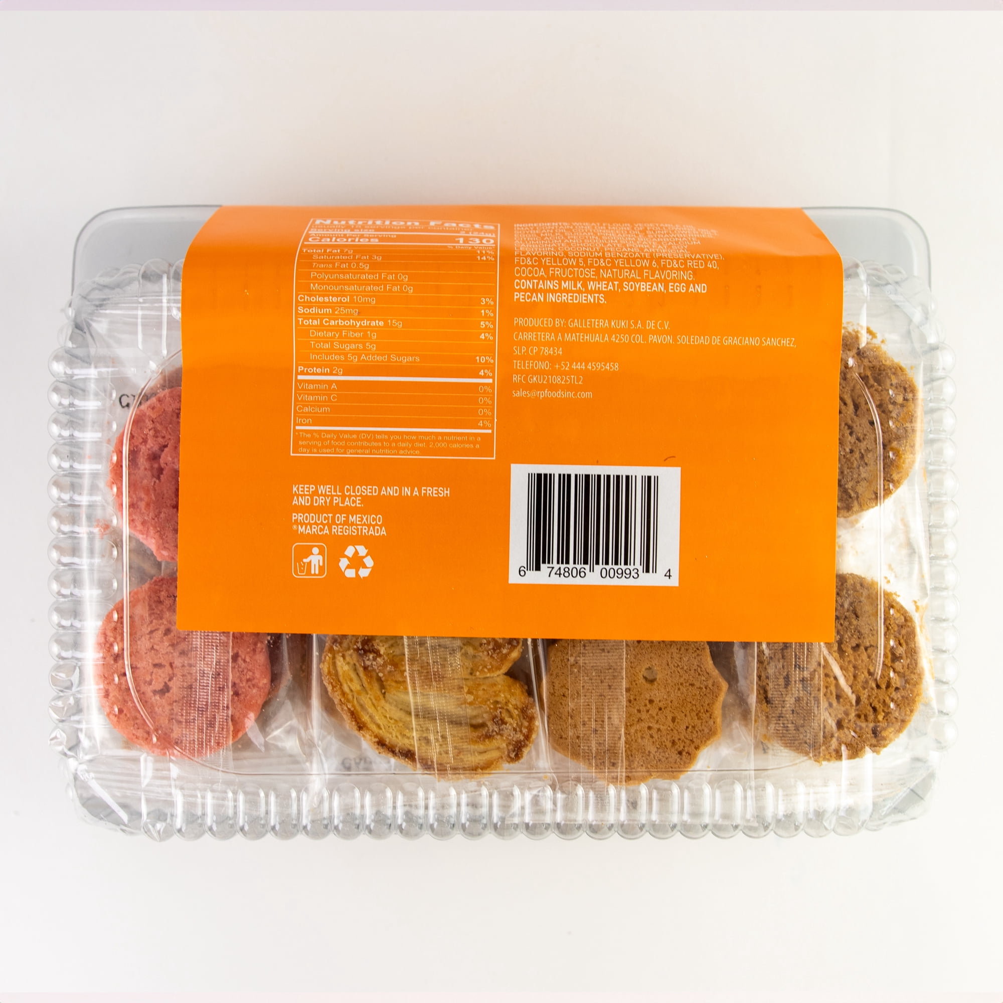 (3 pack) RP Foods Assorted Baked Cookies, 17 Sleeves of 2 Cookies, 13 oz