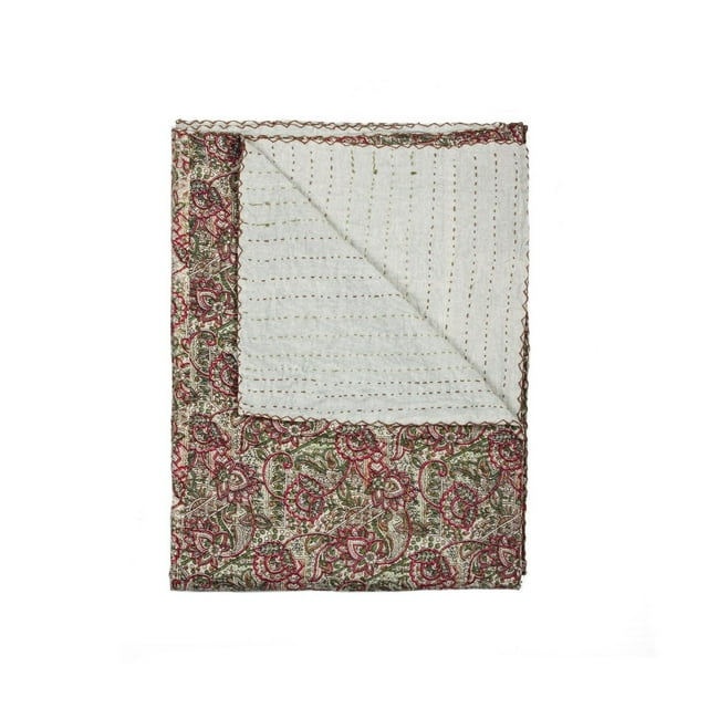 KANTHA COTTON THROW BLANKET 50" X 70"