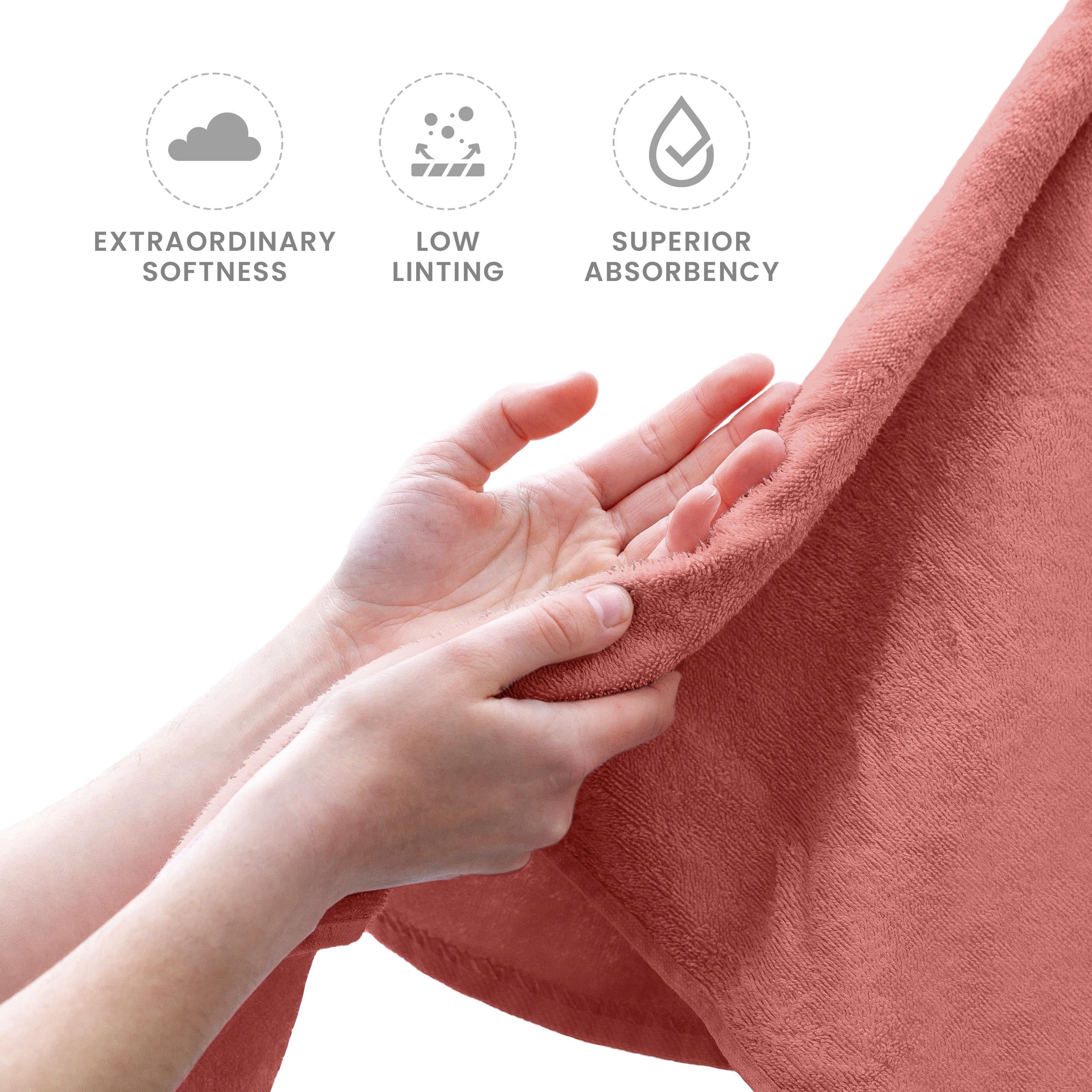 Martex 6-Piece 100% Ringspun Cotton Towel Set, Quick Dry Soft & Absorbent, Pink