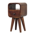 thumbnail image 3 of Artisan Furniture Solid Wood Extra Mini Chestnut Curve Open Slot Bedside, 3 of 10