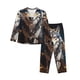 thumbnail image 1 of Fotbe Oil Painting Tribal Wolf Conjunto de Pijama de Manga Larga para Mujer con Estampado, Ropa de Dormir de 2 Piezas, Conjunto de Casa Suave y Cómodo con Bolsillos-Small, 1 of 7