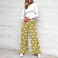thumbnail image 4 of Petite Wide Leg Pants for Women Summer Palazzo Lounge Pants High Waist Boho Flowy Beach Vacation Trousers,S, 4 of 6