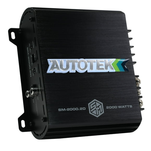 Autotek 2000W 2 Channel Car Audio Amplifier with Bass Knob, Street Machine SM-2000.2D