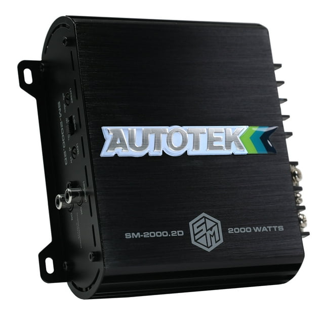 Autotek 2000W 2 Channel Car Audio Amplifier with Bass Knob, Street Machine SM-2000.2D