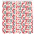 thumbnail image 3 of Ambesonne London Shower Curtain, Popular British Culture, 69"Wx70"L, Dark Coral Bluegrey, 3 of 3