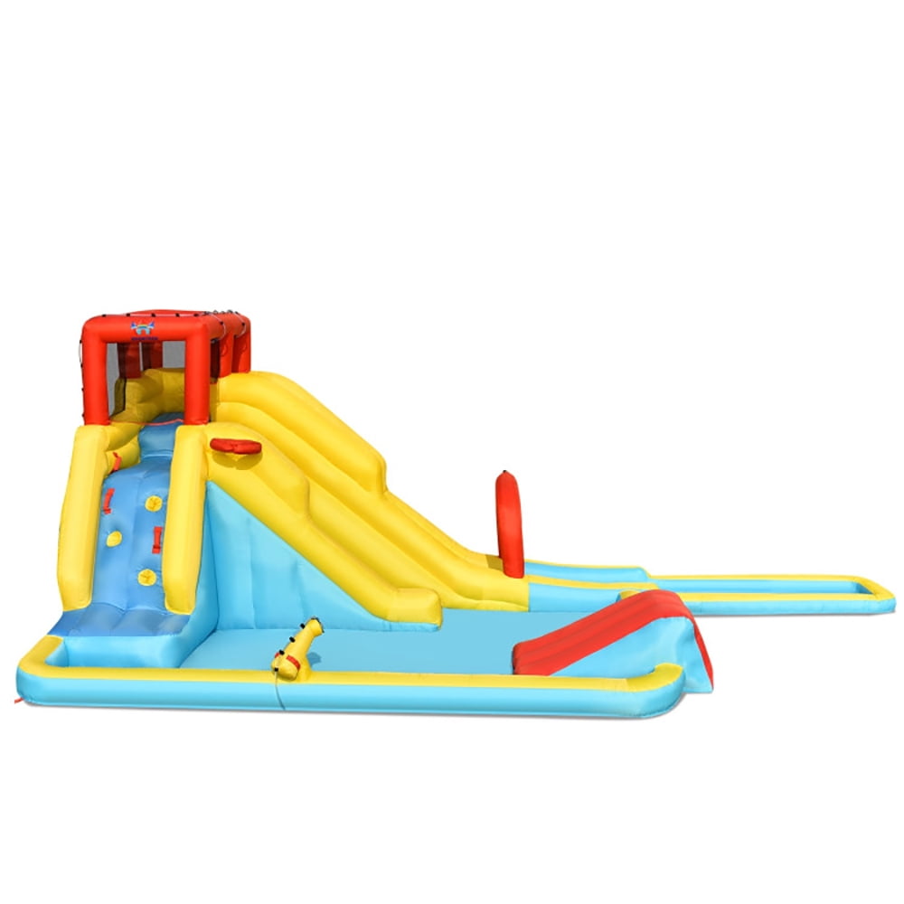Spaco 7-in-1 Inflatable Dual Slide Water Park Bounce House Without Blower, Jumping Castle Family Backyard Bouncy Castle, Durable Sewn with Extra Thick Material, Idea for Kids