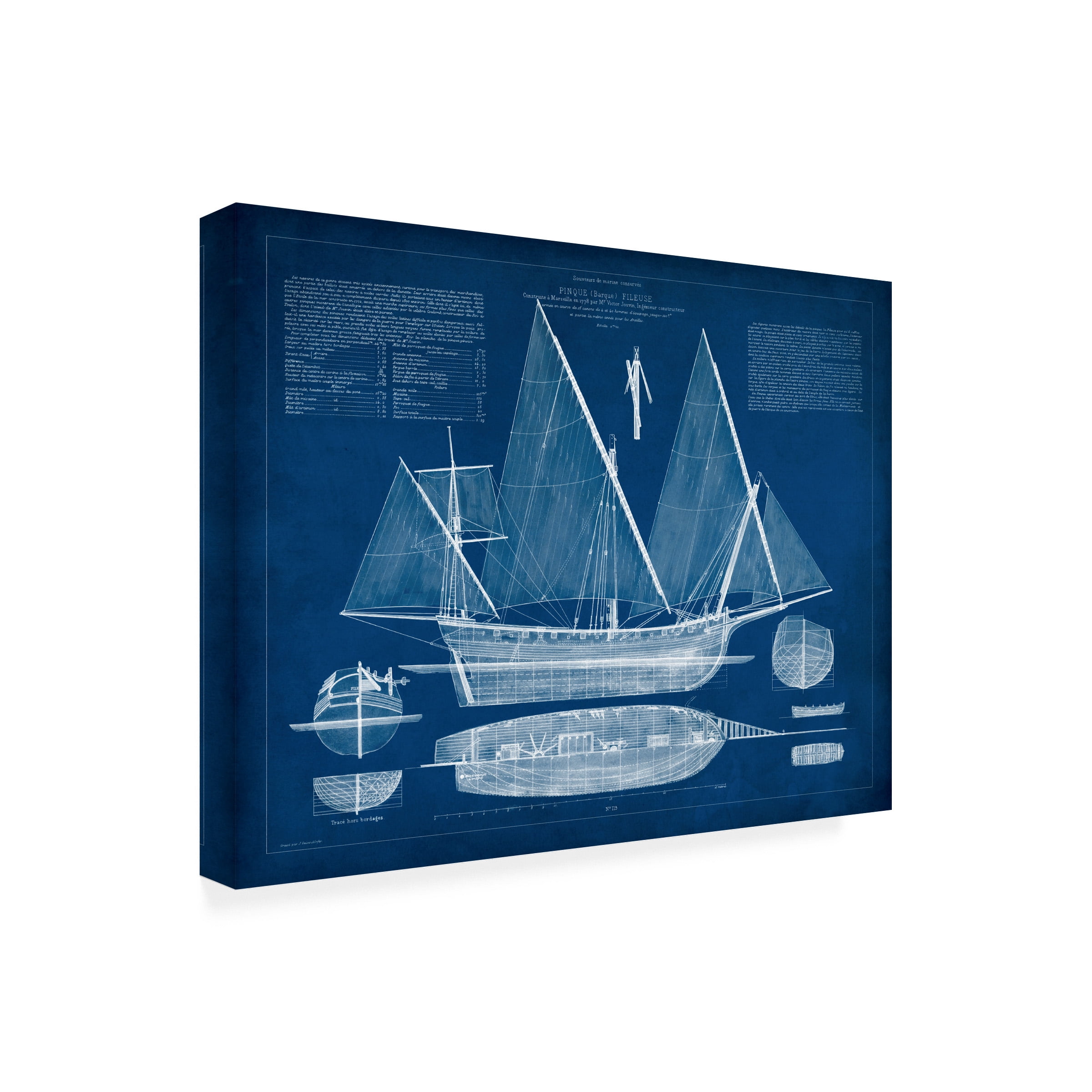 Vision Studio 'Antique Ship Blueprint III' Outdoor Canvas 35x47