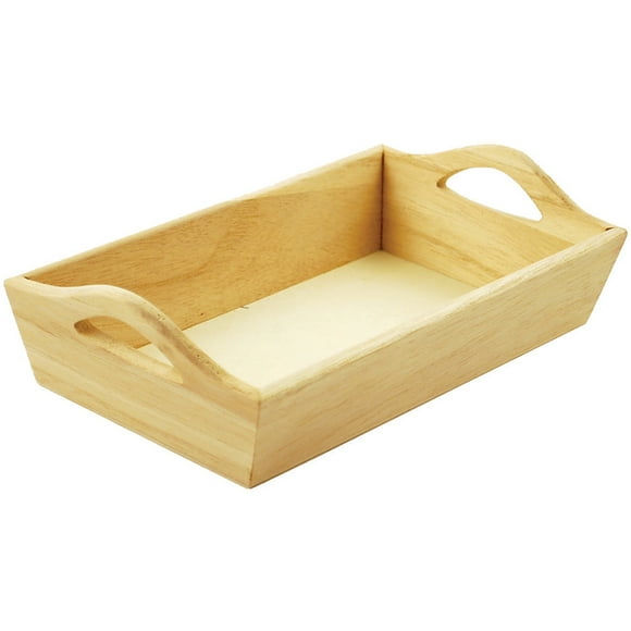 MultiCraft Paintable Wooden Tray With Handles-8.125"X4.625"X2.125"