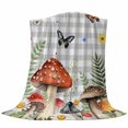 thumbnail image 6 of Spring Mushrooms Blanket Soft Cozy Warm Throw Blanket for Couch, Plush Fuzzy Flannel Fleece Blankets for Sofa, Farmhouse Pastoral Botanical Gray Plaid Bed Blankets Lightweight Gifts for Men, 50"x80", 6 of 9