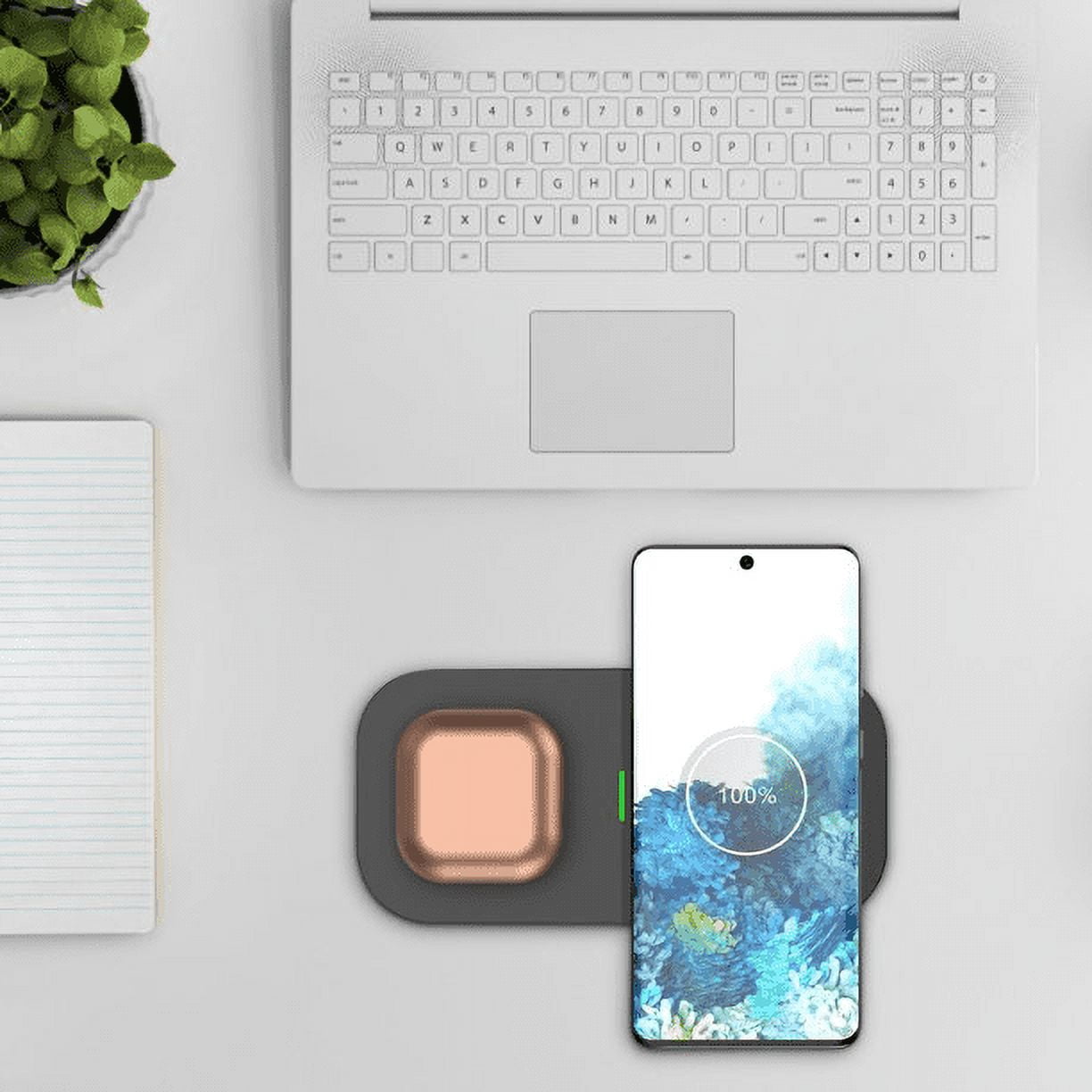 Sunffice 2-in-1 Wireless charge Dual charge mobile phone Dual 15W Fast wireless charger Iphone wireless charger with weak magnetic black