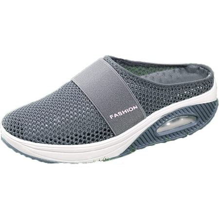 

Womens Air Cushion Slip-On Walking Shoes Orthopedic Diabetic Walking Shoes Sandals with Arch Support Air Cushion Platform Mesh Sneaker Sandals