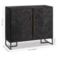 thumbnail image 3 of Bouclair Black Two-Door Chevron Veneer and Metal Buffet, 3 of 7