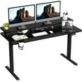 thumbnail image 1 of Homall Electric Standing Desk with Monitor Stand - 55 x 24 Inch Height Adjustable Home Office Computer Desk,Black, 1 of 8