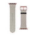 thumbnail image 2 of Cream Checkered Faux Leather Band For Apple Watch-Series 1-9/SE devices, 2 of 4