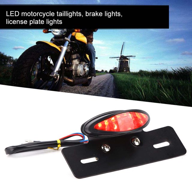 Luz Trasera De Motocicleta, Luz LED Universal Retro Para Matrícula De Freno, Luces Indicadoras Negras