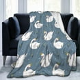 thumbnail image 2 of Swan Blanket for Boys Girls, Cute Swan Themed Design Printed Throw Blankets for Kids Lap, Chair, Warm Soft Cozy Blanket, 30"x 40", 2 of 6