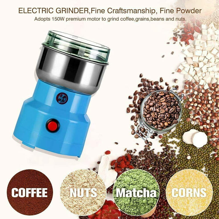 Low Noisecrusher, Small Blender with 4 Sharp Blades, Grinder Mill for  Spices Beans Nuts and Coffee Bean