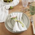thumbnail image 3 of Martha Stewart Daisy Stripe Napkin Set 4-Pack, Beige/Brown, 19"x19", 3 of 9