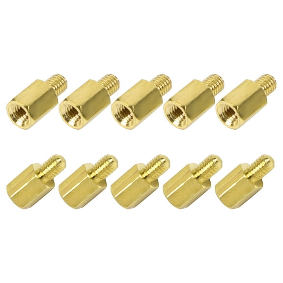 10 Pcs M3 6 4mm Hex Standoff Spacer Male to Female Brass Threaded Standoff Spacer Hexagonal Spacers & Standoffs for PC PCB Motherboard