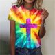 thumbnail image 1 of Xuyuer Easter Shirts for Women Round Neck Short Sleeve Easter Casual T-shirt Cross Print Graphic Tops Christian T-Shirt Causal Jesus Christian Graphic Short Sleeve T-Shirt, 1 of 5