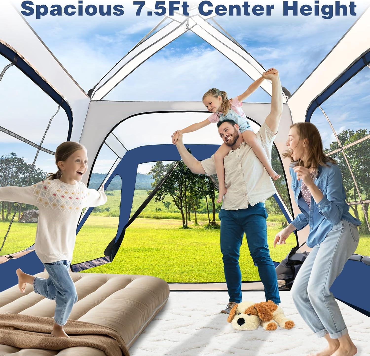 Bronkige 4/6/8 Person SUV Tent, Easy Setup & Spacious SUV Tailgate Tent with Large Mesh Windoors, Rainfly & Awning, Perfect for Family & Group Outdoor Adventures